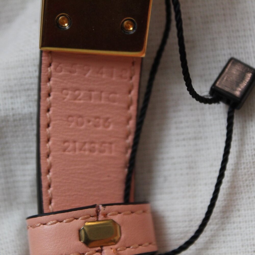 NWT Gucci GG Supreme Monogram Marmont GG Thin Belt 90 36 Reversible Pink 659418 - Picture 7 of 8